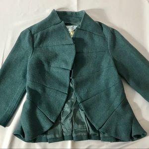 Tabitha anthropology wool jacket peacock blue